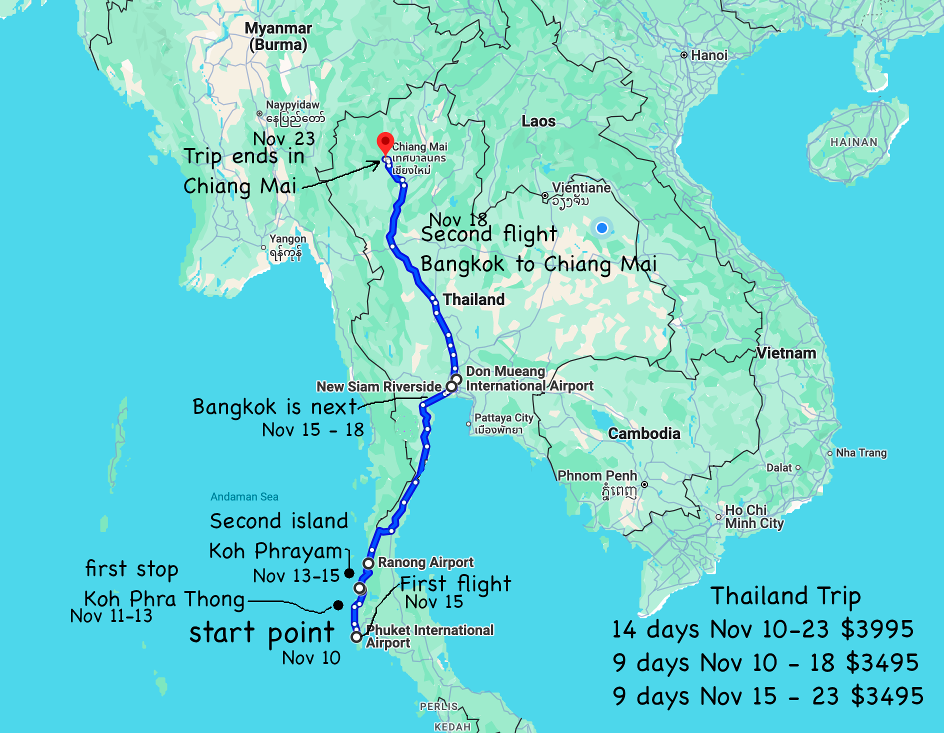 Thailand trip nov 10-23